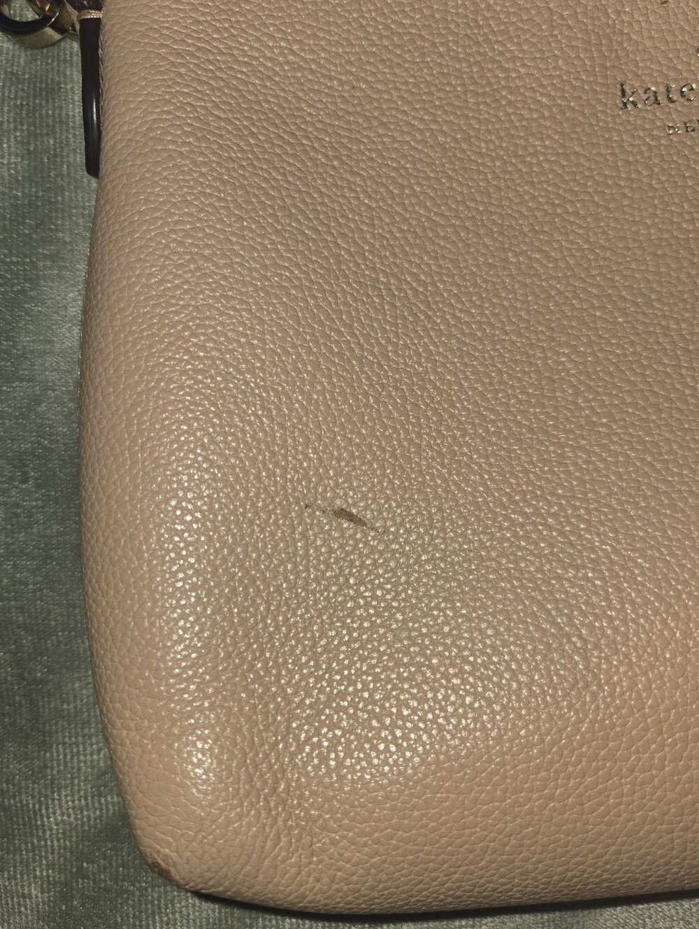 kate spade pebbled leather crossbody in taupe beige - Picture 5 of 8